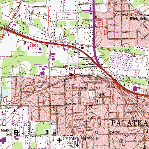 Topographic Map of Middleton Shopping Center, FL