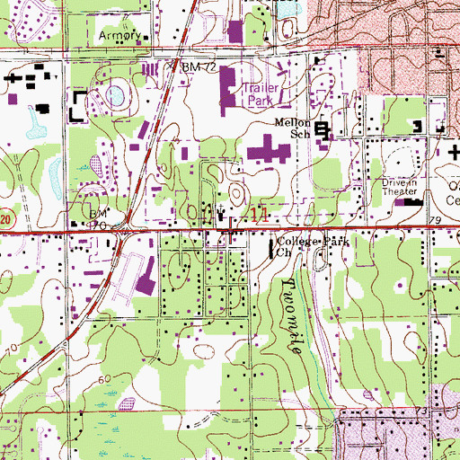 Topographic Map of Crill Avenue Shopping Center, FL