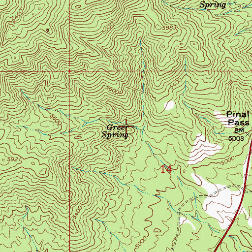 Topographic Map of Greer Spring, AZ