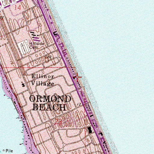 Topographic Map of Ellinor Village Shopping Center, FL