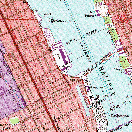 Topographic Map of Halifax Shopping Center, FL