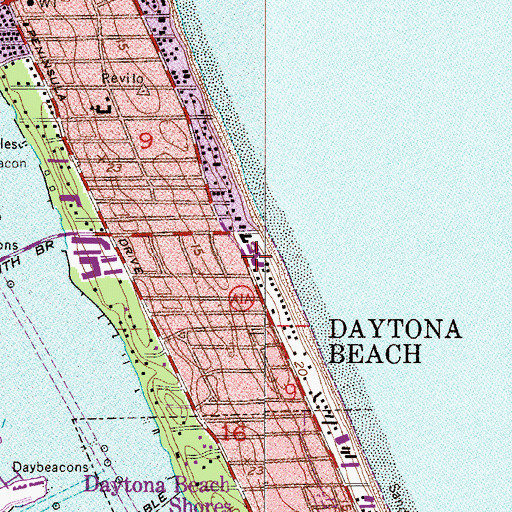 Topographic Map of Bellair Plaza, FL