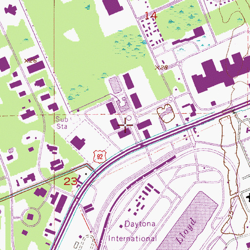 Topographic Map of Volusia Point Shopping Center, FL