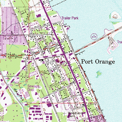 Topographic Map of Port Orange Plaza, FL