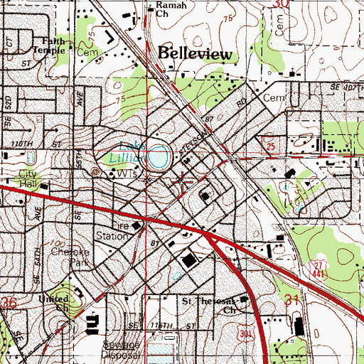 Topographic Map of Town Center Plaza, FL
