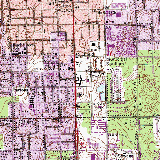 Topographic Map of Woodland Plaza, FL