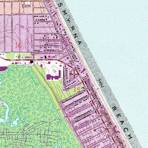 Topographic Map of Indian River Village Shopping Center, FL