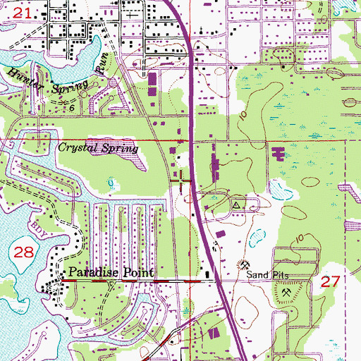 Topographic Map of Crystal Center, FL