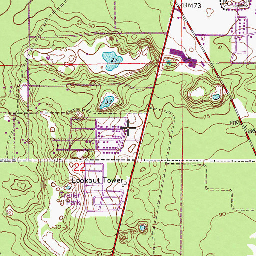 Topographic Map of Four Townes Shopping Center, FL