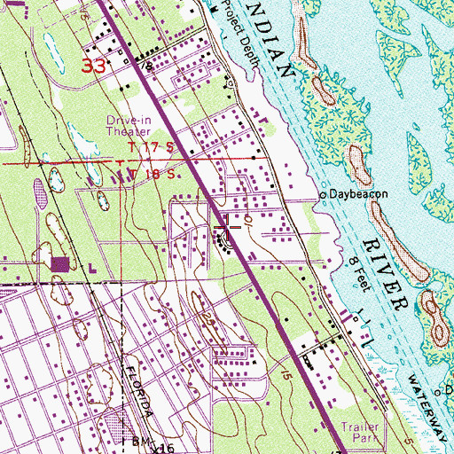 Topographic Map of Edgewater Plaza, FL