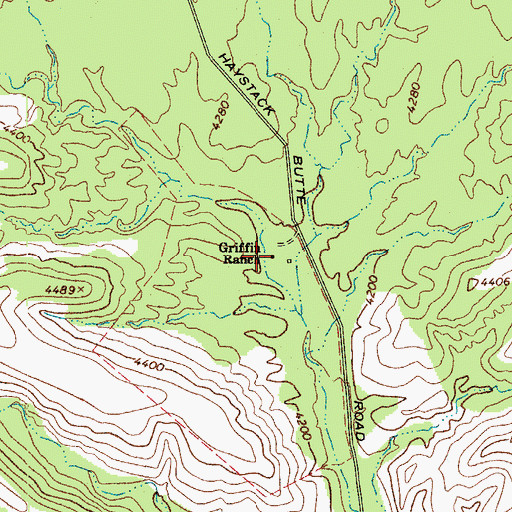 Topographic Map of Griffin Ranch, AZ