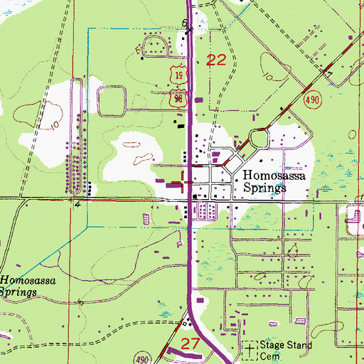 Topographic Map of Homosassa Springs Shopping Center, FL