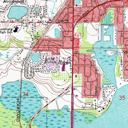 Topographic Map of Southside Shopping Center, FL