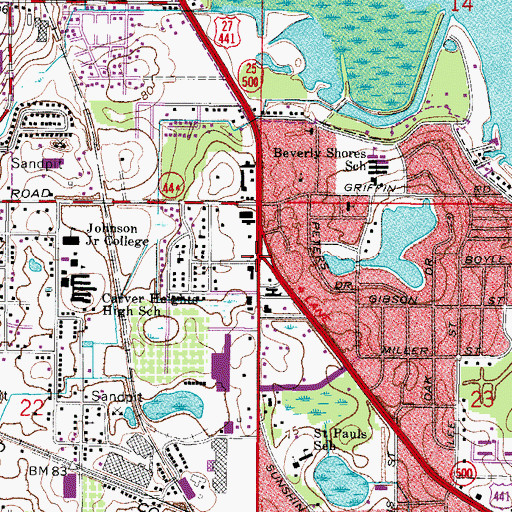 Topographic Map of Palm Plaza, FL