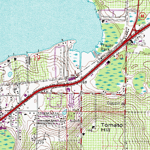Topographic Map of Lake Square Mall, FL