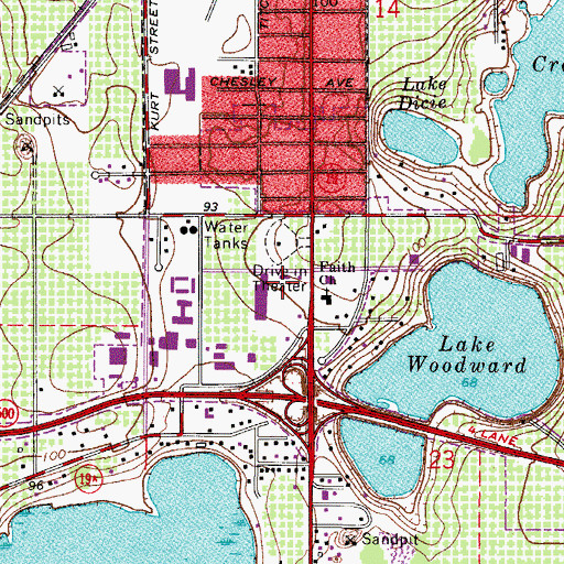 Topographic Map of Eustis Plaza, FL