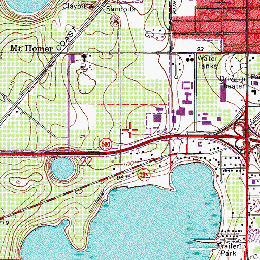 Topographic Map of Eustis Square, FL