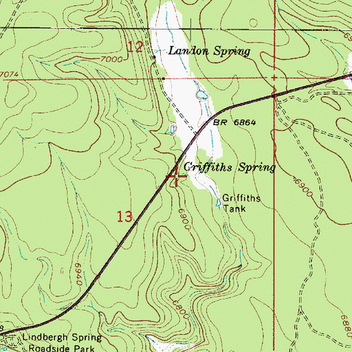 Topographic Map of Griffiths Spring, AZ