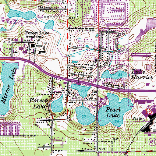 Topographic Map of Village Shoppes, FL