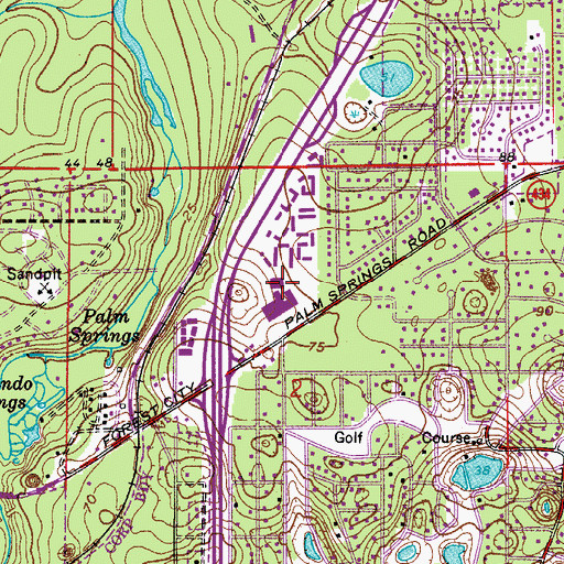 Topographic Map of Longwood Village Shopping Center, FL