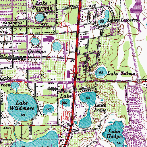 Topographic Map of Longwood Lakes Shopping Center, FL