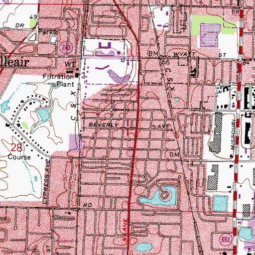 Topographic Map of Countryside Mall, FL