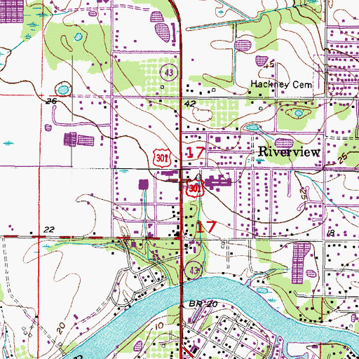 Topographic Map of Riverbay Plaza, FL