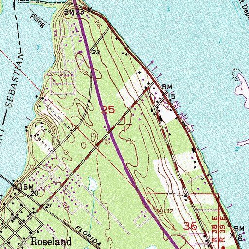 Topographic Map of Roseland Plaza, FL