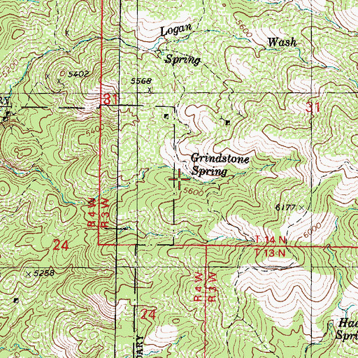 Topographic Map of Grindstone Spring, AZ