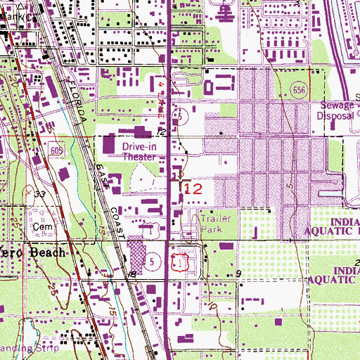 Topographic Map of Indian River Plaza Shopping Center, FL