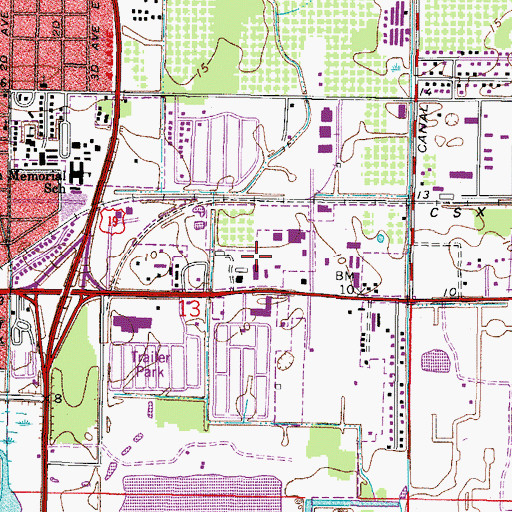 Topographic Map of Palmetto Village Shopping Center, FL