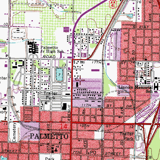 Topographic Map of Palmetto Plaza, FL