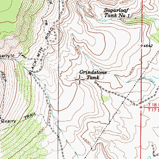 Topographic Map of Grindstone Tank, AZ
