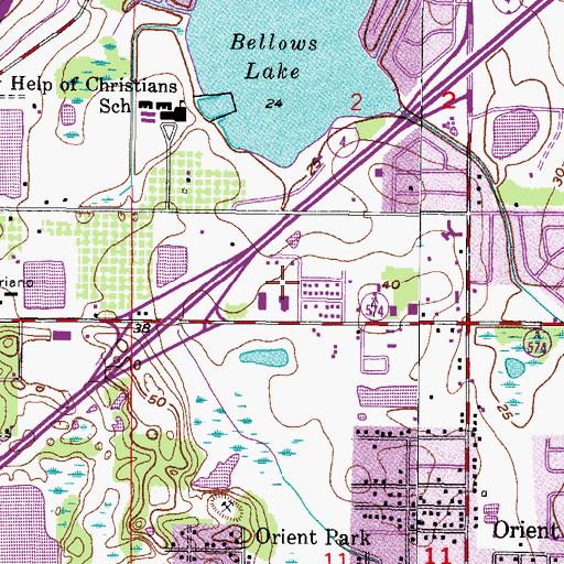 Topographic Map of Belz Factory Outlet Mall, FL