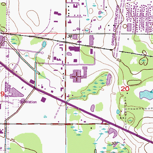 Topographic Map of Brandon Mall, FL