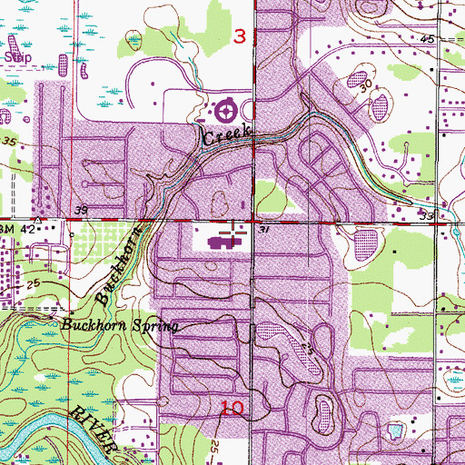 Topographic Map of King Row Shopping Center, FL
