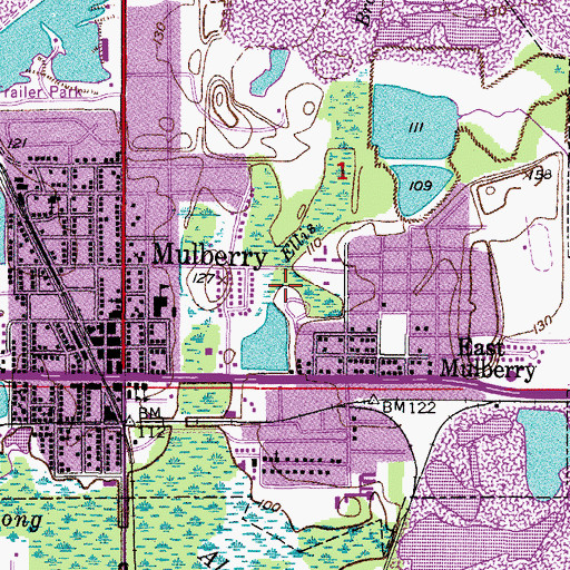 Topographic Map of Lakeland South Center, FL