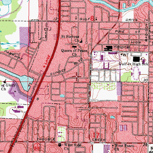 Topographic Map of Regency Square Shopping Center, FL