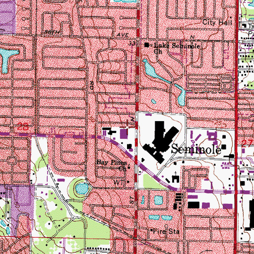 Topographic Map of Seminole Boulevard Square, FL
