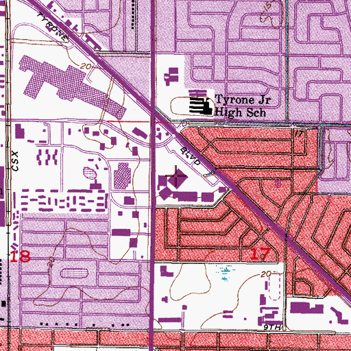 Topographic Map of Crossroads Shopping Center, FL