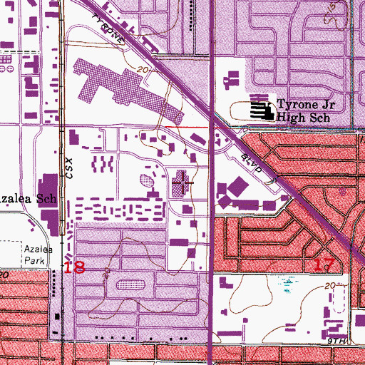 Topographic Map of Crosswinds Shopping Center, FL