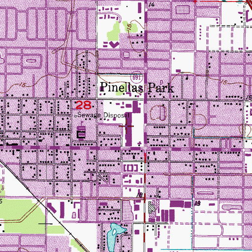 Topographic Map of Park Plaza, FL