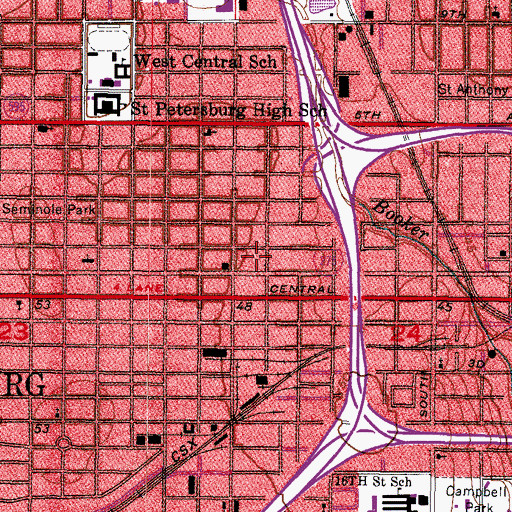 Topographic Map of Plaza Building, FL