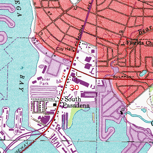 Topographic Map of Pasadena Shopping Center, FL