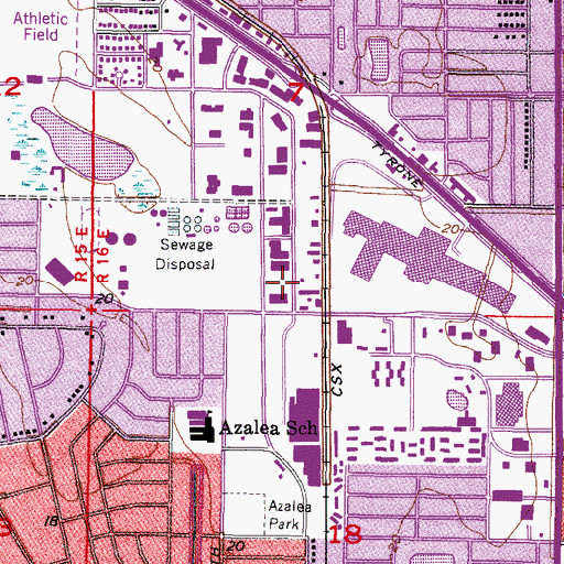 Topographic Map of The Market Place Shopping Center, FL