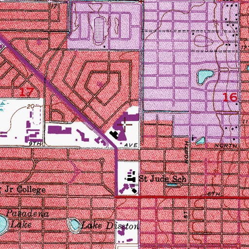 Topographic Map of Tyrone Gardens Shopping Center, FL