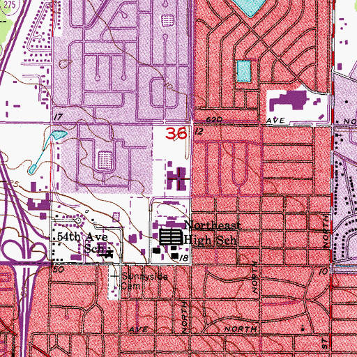 Topographic Map of Town Plaza, FL