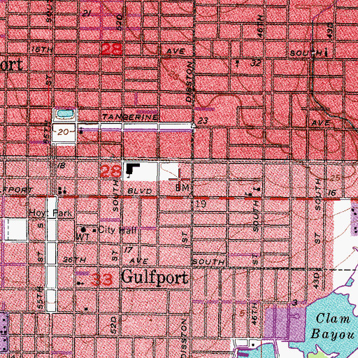 Topographic Map of Gulfpost Plaza-Disston Shopping Center, FL