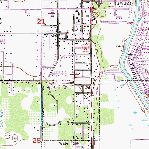 Topographic Map of U-Save Shopping Center, FL