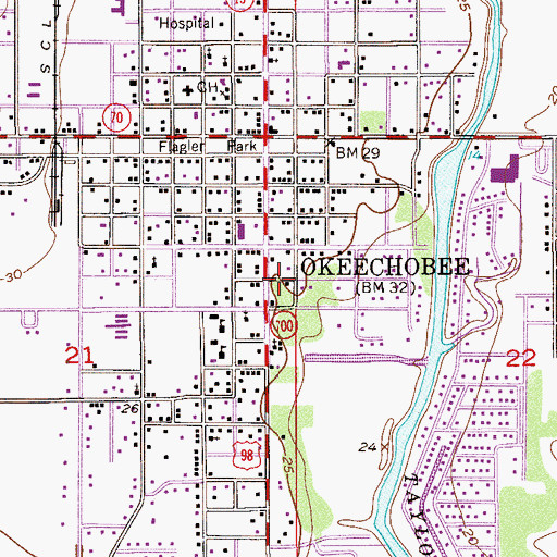 Topographic Map of Okeechobee Plaza, FL